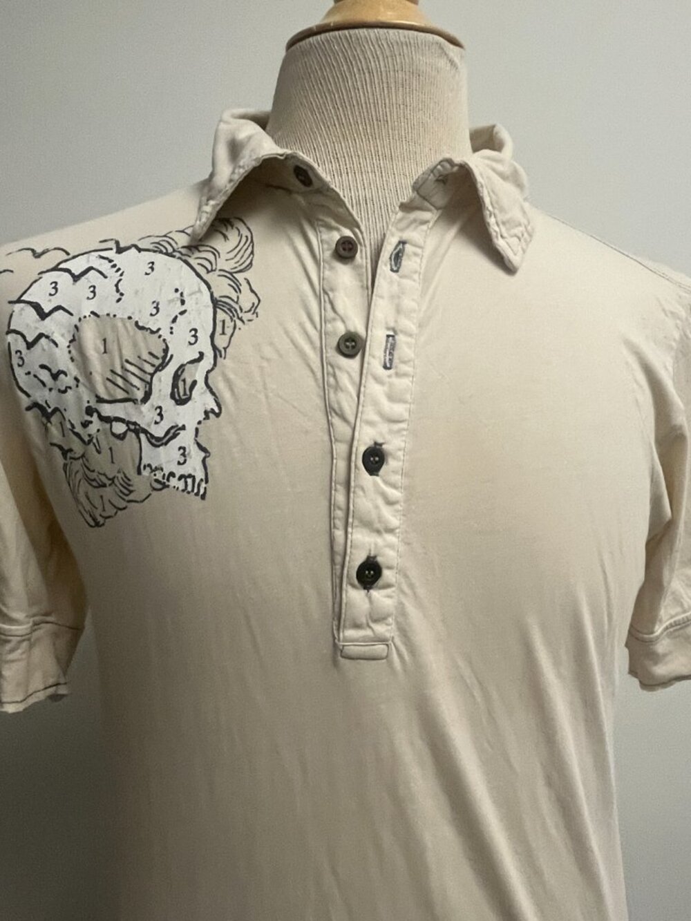 Drifter polo shirt short sleeve skull sword vintage M cotton vintage